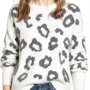 Lou & Grey Leopard Fuzzy Sweater - NWT
